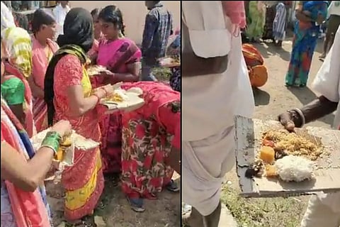 People in discarded cardboard sheets in Manneguda