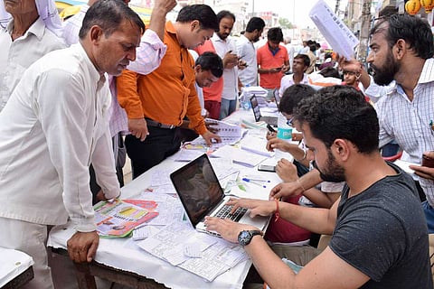 People voting in an election