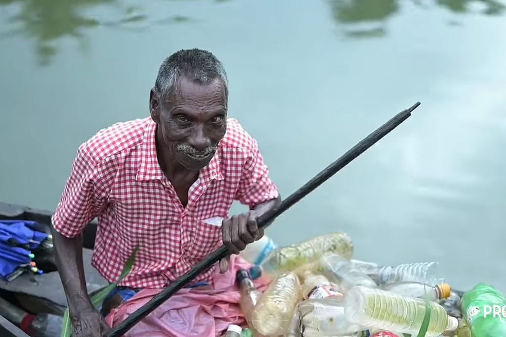 Meet Rajappan, Kerala man who cleans the Vembanad Lake every day