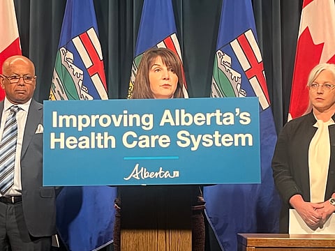 Adriana LaGrange said the Alberta government will be spending $57 million over three years on administrative assistance for family doctors and nurse practitioners. 
