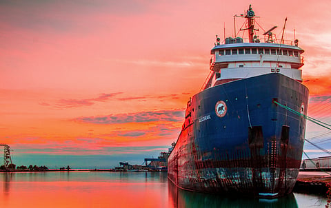 LNG tanker loads up