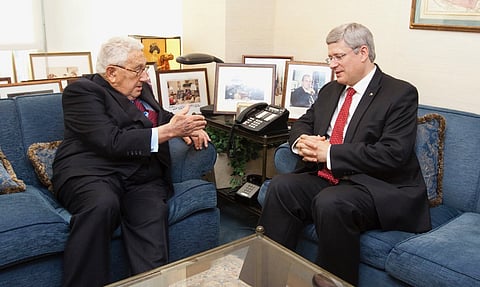 Henry Kissinger meets with Prime Minister Stephen Harper