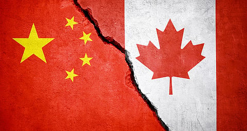 Canada and Chinese Flag 