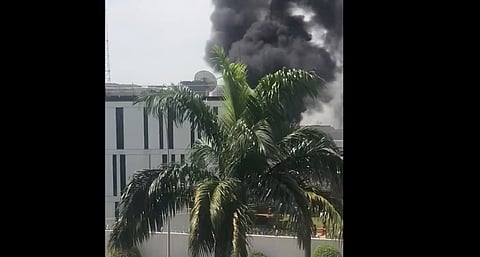 The Canadian High Commission in Nigeria caught on fire. 