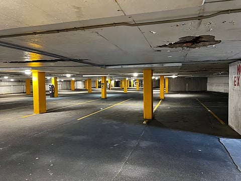 Twenty-five parking spaces have been secured for judges at another location while repairs are completed at the Law Courts. 