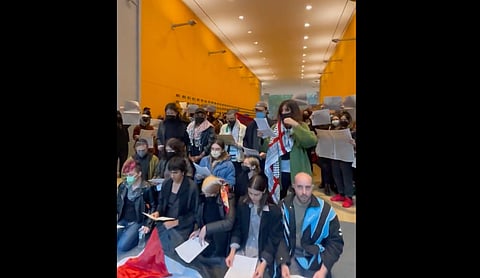 Media workers have taken over the lobby of the New York Times Headquarters in protest of its biased coverage of Palestine.