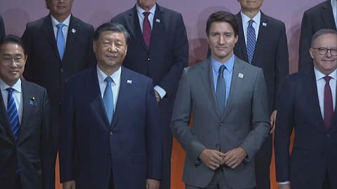 Chairman Xi and Justin Trudeau at the APEC summit
