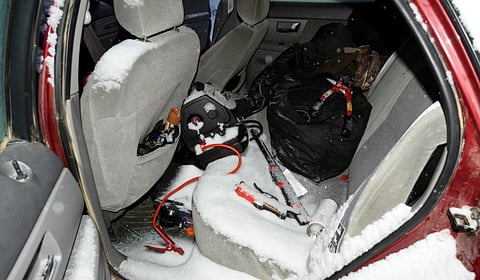 Rifle found in vehicle that rammed police car