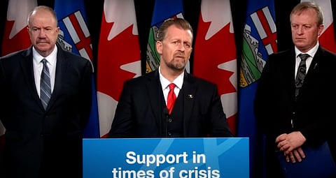 Alberta Public Safety and Emergency Services Minister Mike Ellis was joined by United Conservative Party MLA Martin Long (West Yellowhead) and Whitecourt Mayor Tom Pickard to announce supports for communities affected by spring flooding. 