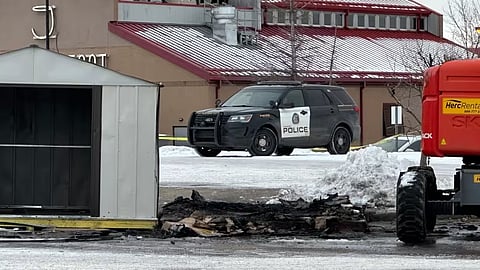 Officials said three people were found dead at the scene of a shed fire outside a hardware store in northwest Calgary on Monday. 