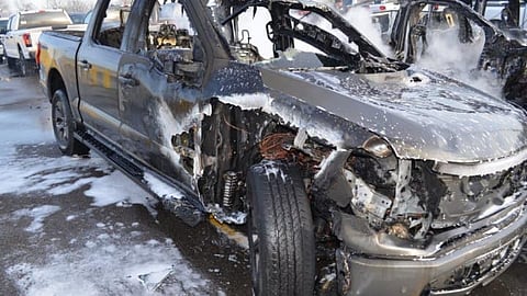 F-150 Lightning after EV fire.