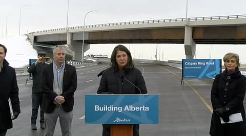 Premier Smith at the ring road press conference