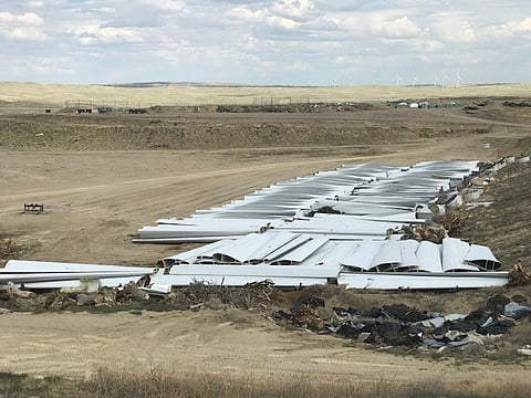 Wind turbine blades are landfilled in Wyoming because they can’t be recycled.
