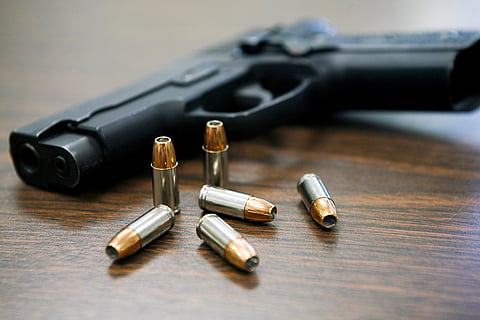 Handgun and bullets 