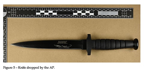 Knife dropped by suicidal man