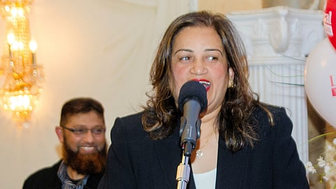 Salma Zahid delivering her victory speech on election night on Oct. 19, 2015