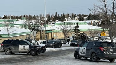 Police on scene at John Costello school in southwest Calgary on Tuesday