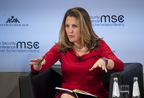 Chrystia Freeland during the Munich Security Conference 2019