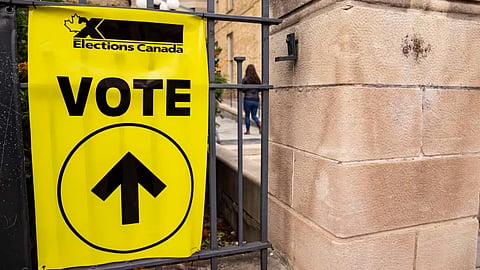 Voting sign election day 2019 Canadian election 