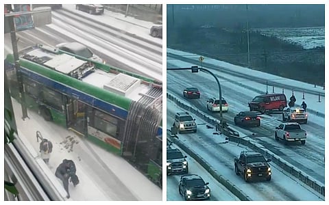 Snow and sleet with temperatures of -4C brought Vancouver to a halt Wednesday.