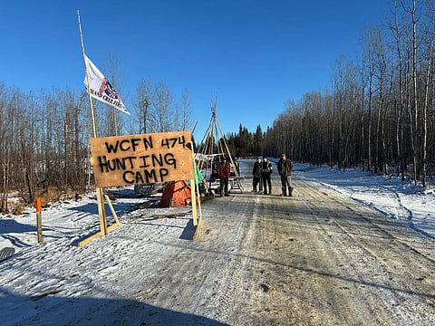 Woodland Cree First Nation blockade on its land.