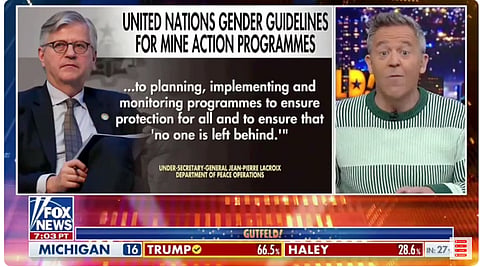 American comedian and talk-show host Greg Gutfeld savaged Canada's approval of money for clearing land mines in Ukraine, for being conditional on recognizing 'gender-transformative' values