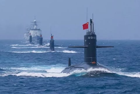 Surface ships and submarines of the People's Liberation Army Navy North Sea Command.
