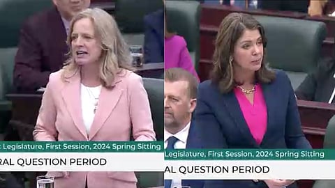 Rachel Notley and Danielle Smith 