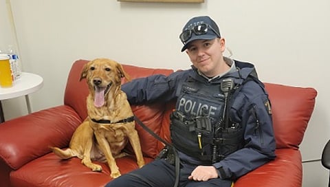 Amber with RCMP officer