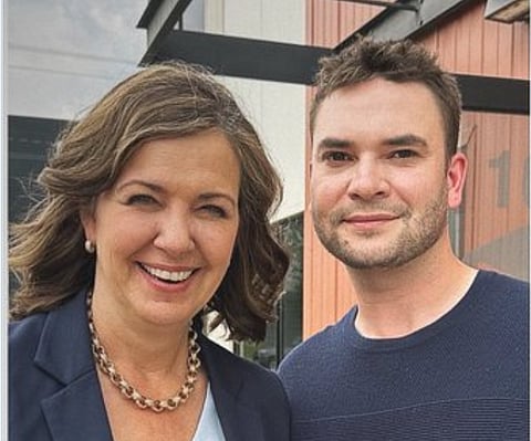 Danielle Smith and former OUTtv host David Oulton