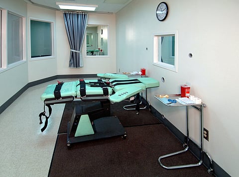 A lethal injection room in the San Quentin State Prison in California 