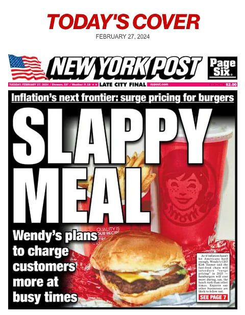Wendy’s plans surge pricing for burgers similar to Uber.
