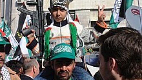 A pro-Hamas rally in Damascus 