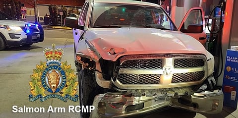 Truck involved in BC chase