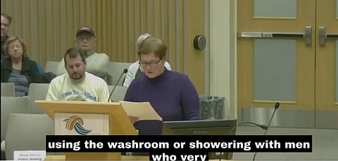 Janice Fiaschetti opposing gender ideology in Cambridge, ON