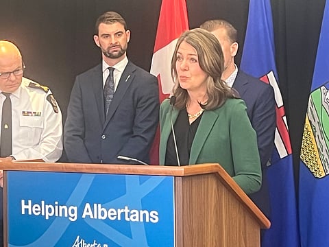 Alberta Premier Danielle Smith acknowledged the safety and well-being of homeless people in Edmonton and Calgary is a serious issue for the government. 