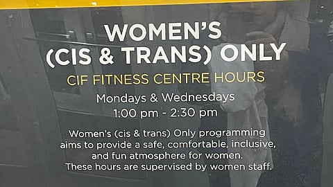 The sign that welcomed Mary Wrath to the Columbia Icefield Fitness Centre. 