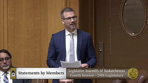 MLA Todd Goudy testified the Easter story to the Saskatchewan Legislature March 28, 2024