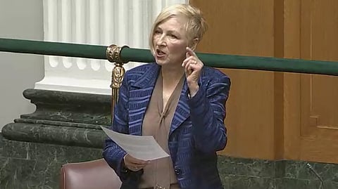 Sask United leader Nadine Wilson was kicked out of the legislature March 7 for accusing the Sask government of lying regarding its approach to coal production and net zero emissions goals.