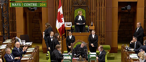 Assistant Deputy Speaker of the House of Commons Carol Hughes said the motion on the carbon tax election was defeated. 