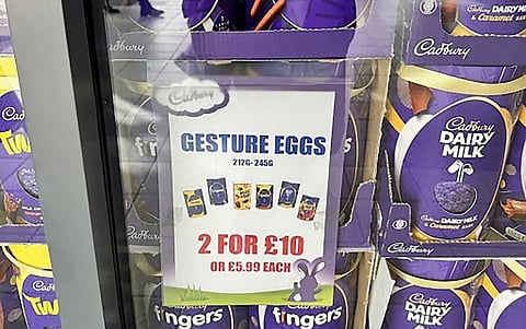 A shop in England is offering a deal on ‘gesture’ eggs this Easter.
