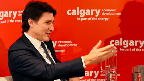 Justin Trudeau in Calgary on Friday.