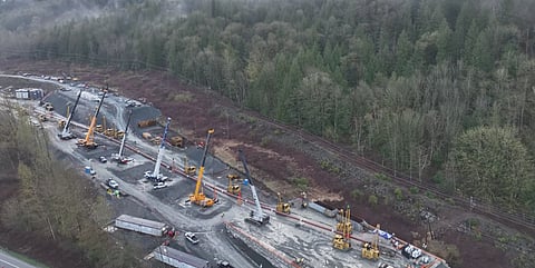 The final segment of the Trans Mountain Pipeline Expansion near Hope was being worked on. 