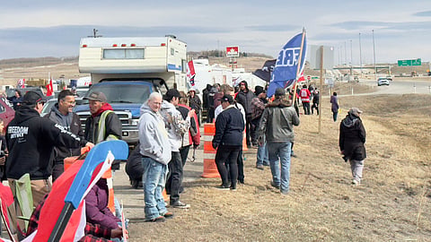 Carbon tax protest west of Calgary on Tuesday