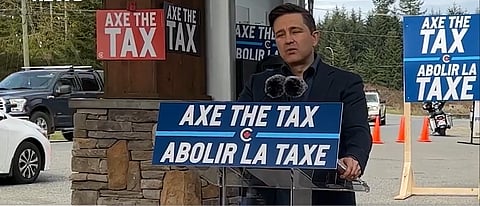 WATCH: Poilievre refuses to answer question on withdrawing from Paris climate agreement 