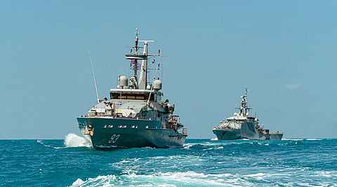 Where's the Canadian Navy? The Australian and British warships Childers and Spey operate together with Japanese and American units in Far East collective security missions. Canada however, is excluded from this alliance. Writer Dr. Barber, a Far East expert, says this points to a larger problem in this country...