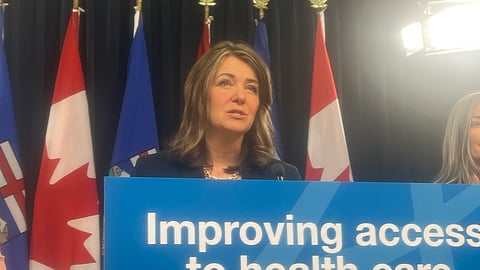 Danielle Smith said the Alberta government will begin a program to allow nurse practitioners to work independently and launch primary care clinics. 