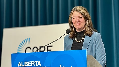 Alberta Premier Danielle Smith in Calgary on Tuesday