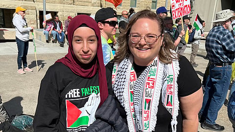 Sarah Hoffman said a pro-Palestine protest in Calgary had plenty of energy. 