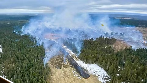 A pipeline explosion on the NOVA system triggered a wildfire northwest of Edson on Tuesday. 